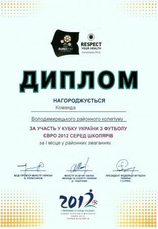 Результати І етапу Національного Кубку шкільного футболу "Євро-2012"