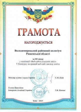 Нагородження переможців конкурсу «Кращий веб-сайт навчального закладу»