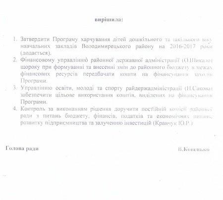 Про програму харчування дітей дошкільного та шкільного віку