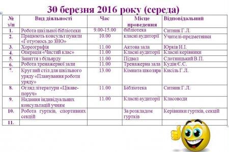 План роботи Володимирецького районного колегіуму на весняні канікули  2015-2016 н.рн.р.