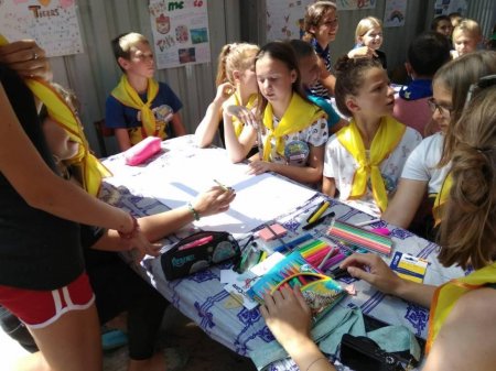 Перший день роботи літнього наметового  англомовного табору "Поліглот" для учнів 5-9 класів