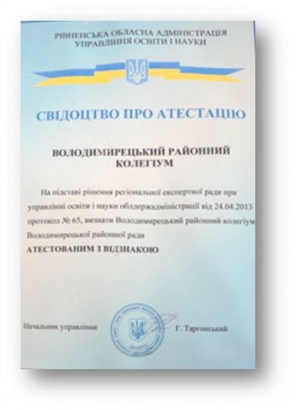 Свідоцтво про атестацію