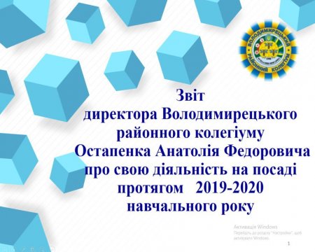 Звіт керівника в онлайн-режимі за 2019-2020 н.р.