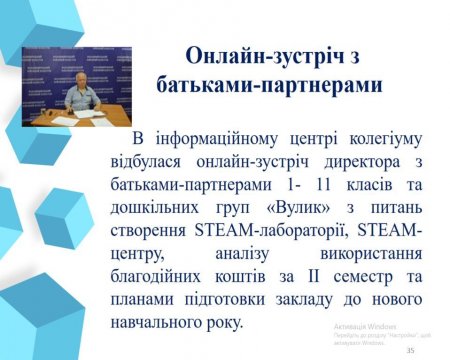 Звіт керівника в онлайн-режимі за 2019-2020 н.р.