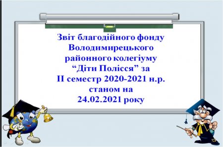 Звіт благодійного фонду"Діти Полісся" за ІІ семестр 2020-2021 н.р.