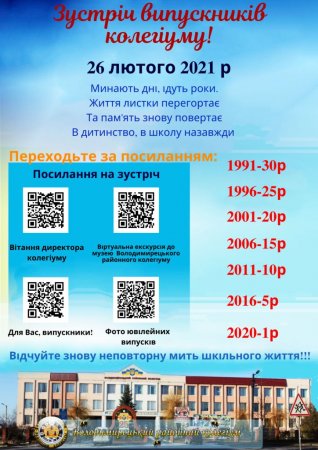 Онлайн-зустріч випускників колегіуму