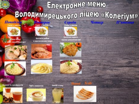Меню з 11.10 по 13.10.2021 року