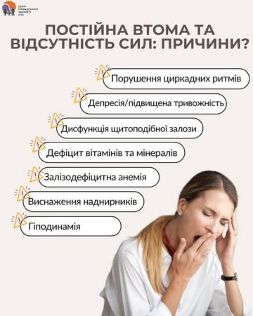 Постійна втома та відсутність сил: причини? Постійна втома та відсутність сил: причини?